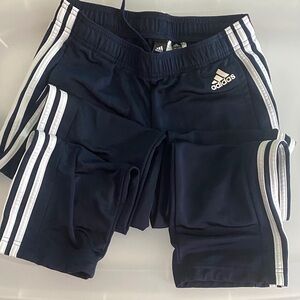 Adidas Kids Dark Blue Joggers with White Stripes